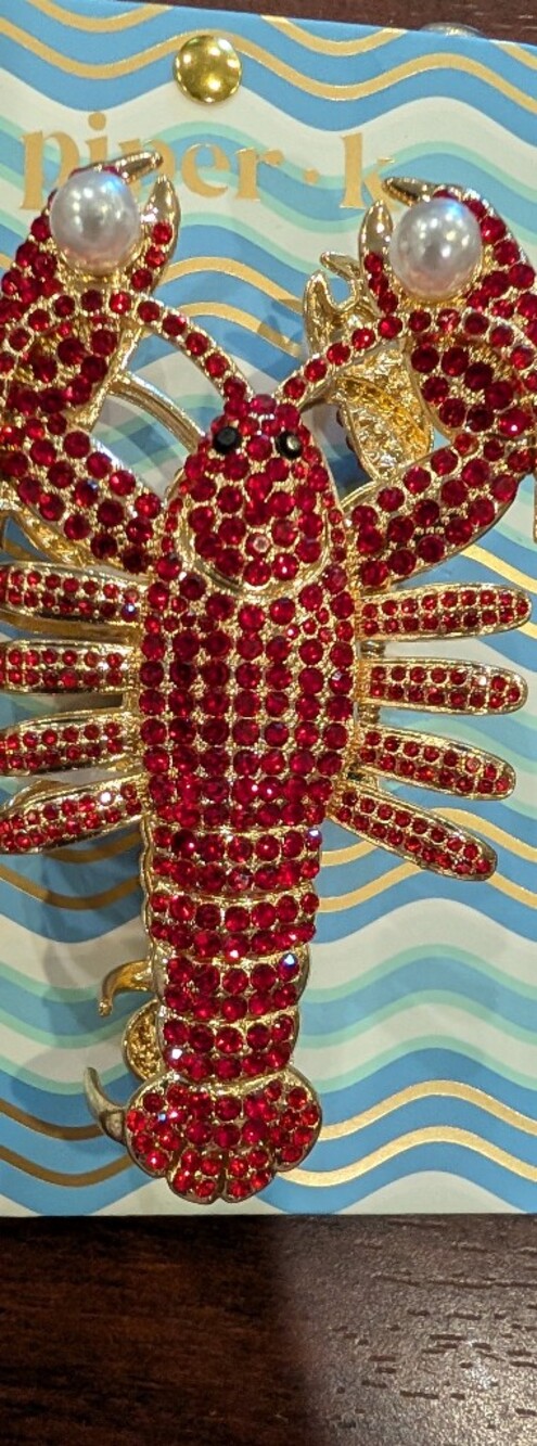 New Piper K Lobster Metal Hair Claw Clip w Rhinestones - Picture 4 of 4